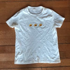 BRANDY MELVILLE EMBROIDERED POPPY SHIRT